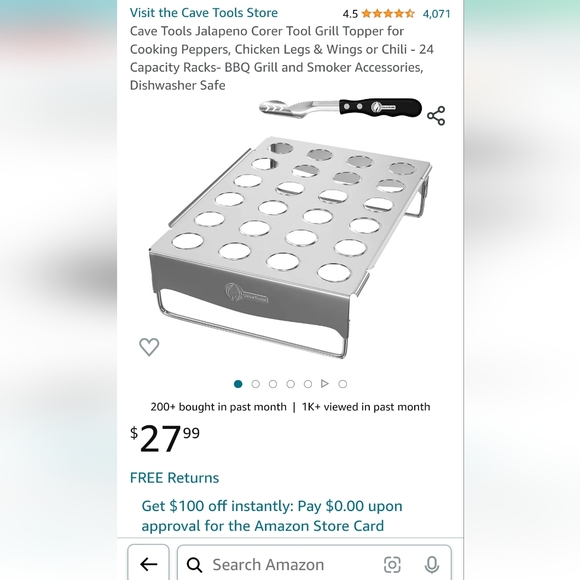 NWT Cave Tools Jalapeño Corer & Grill Topper for Cooking Peppers - Picture 2 of 11